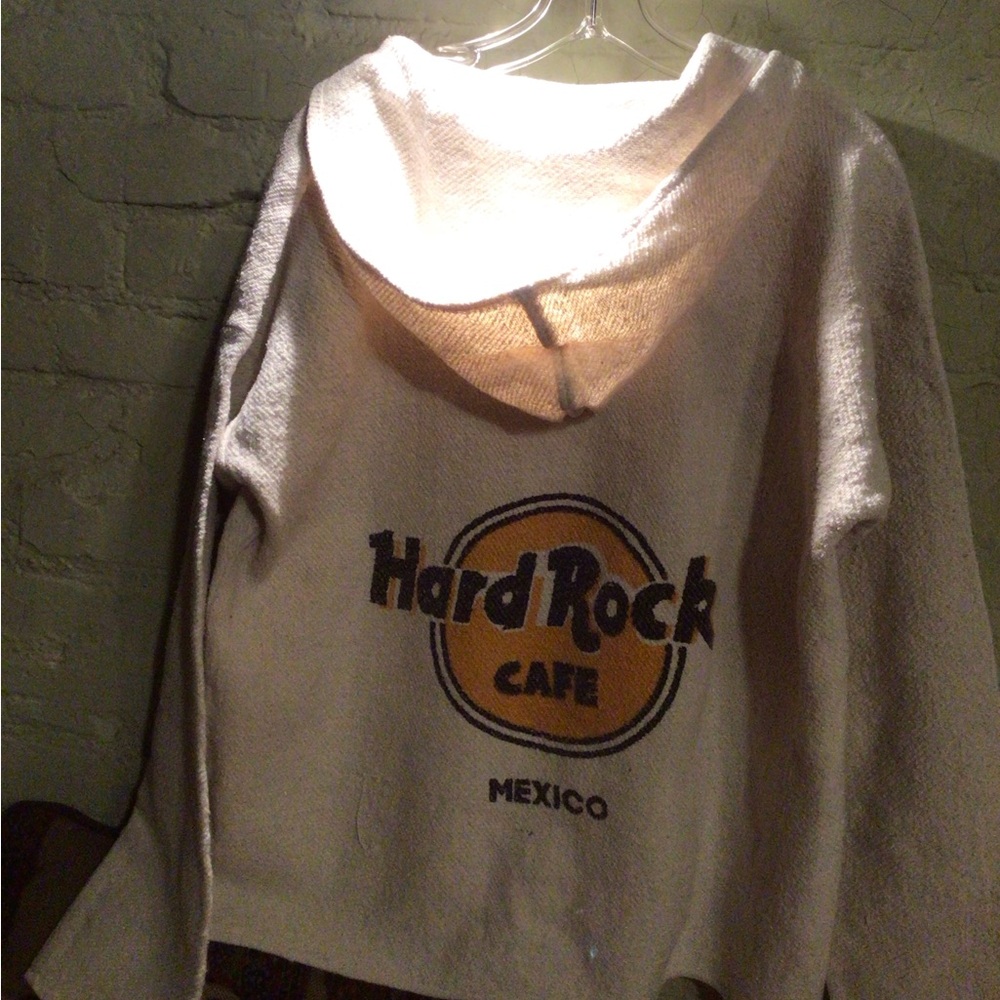 NEW! Vintage Hard Rock Cafe Cream Hoodie Poncho